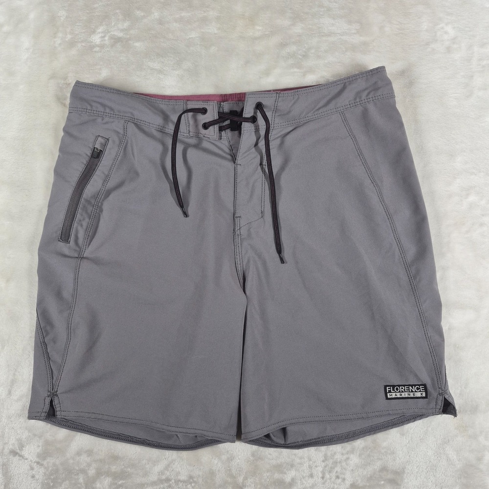 Florence Marine X Board Shorts Men's 30 Gray Hybrid Beach Pool Swim Trunks